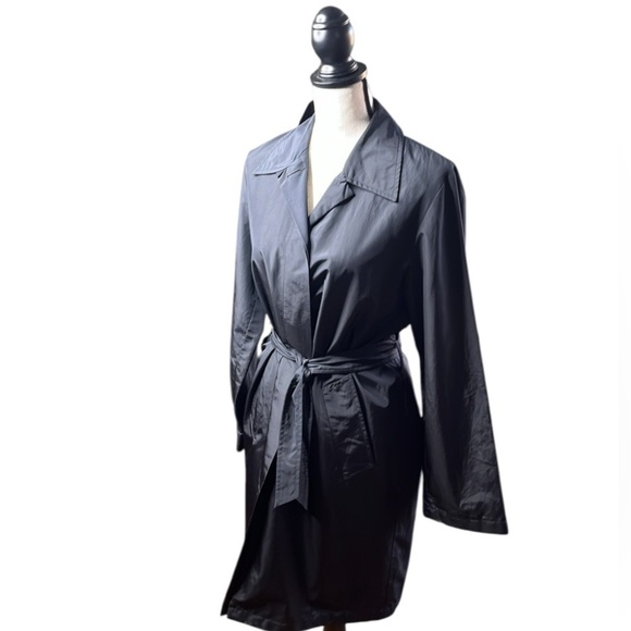 ✨ MAX & Co. Active Wrap Trench Coat M Black Rare Vintage Pre-owned Excellent✨ - Picture 4 of 16